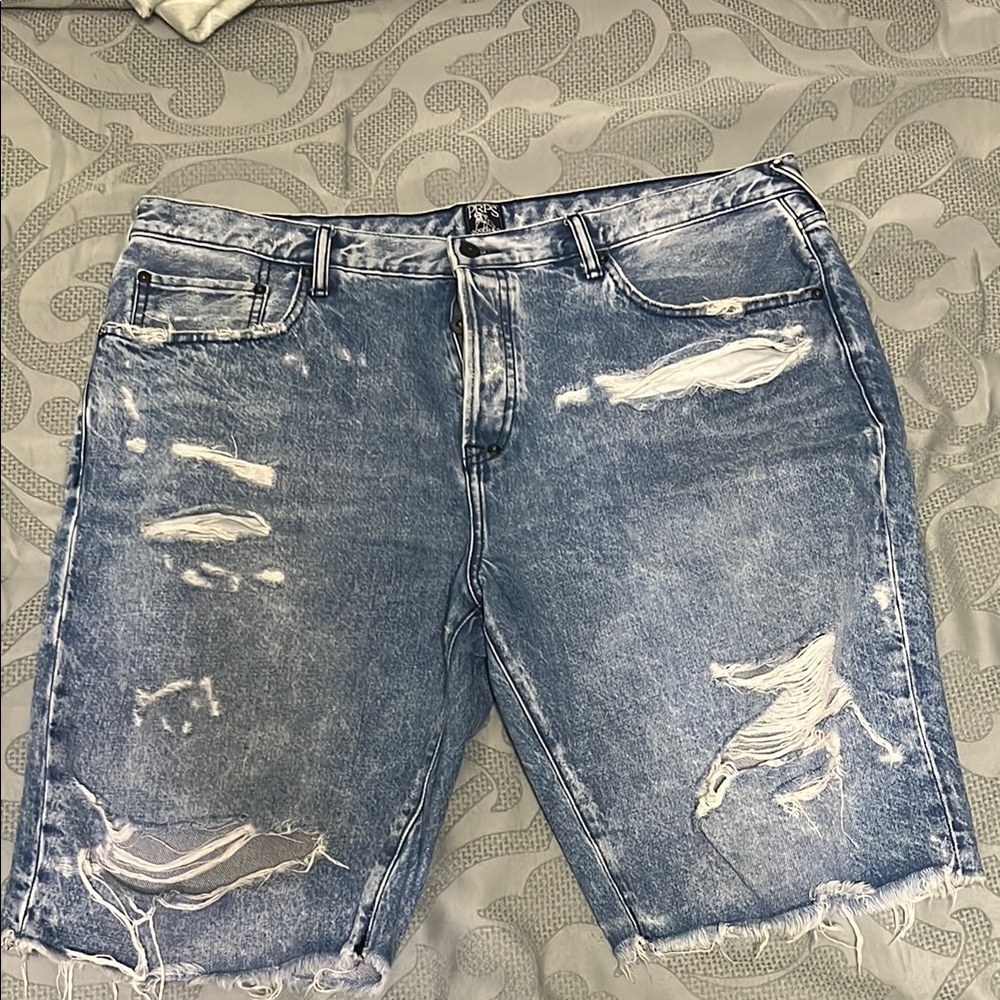 PRPS Blue Distressed Jean Shorts Vintage Style